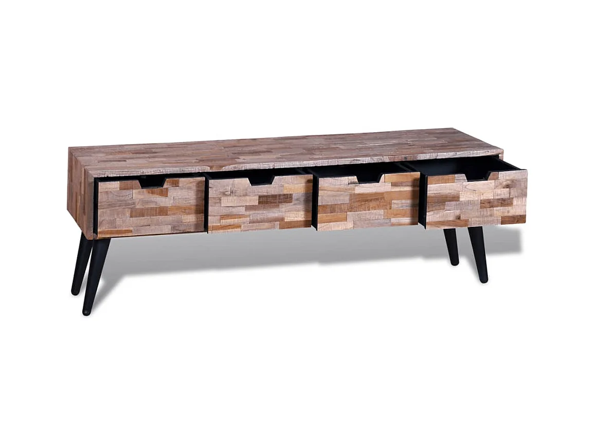Garden Furniture -  Table console TV avec 4 tiroirs Bois de teck recyclé