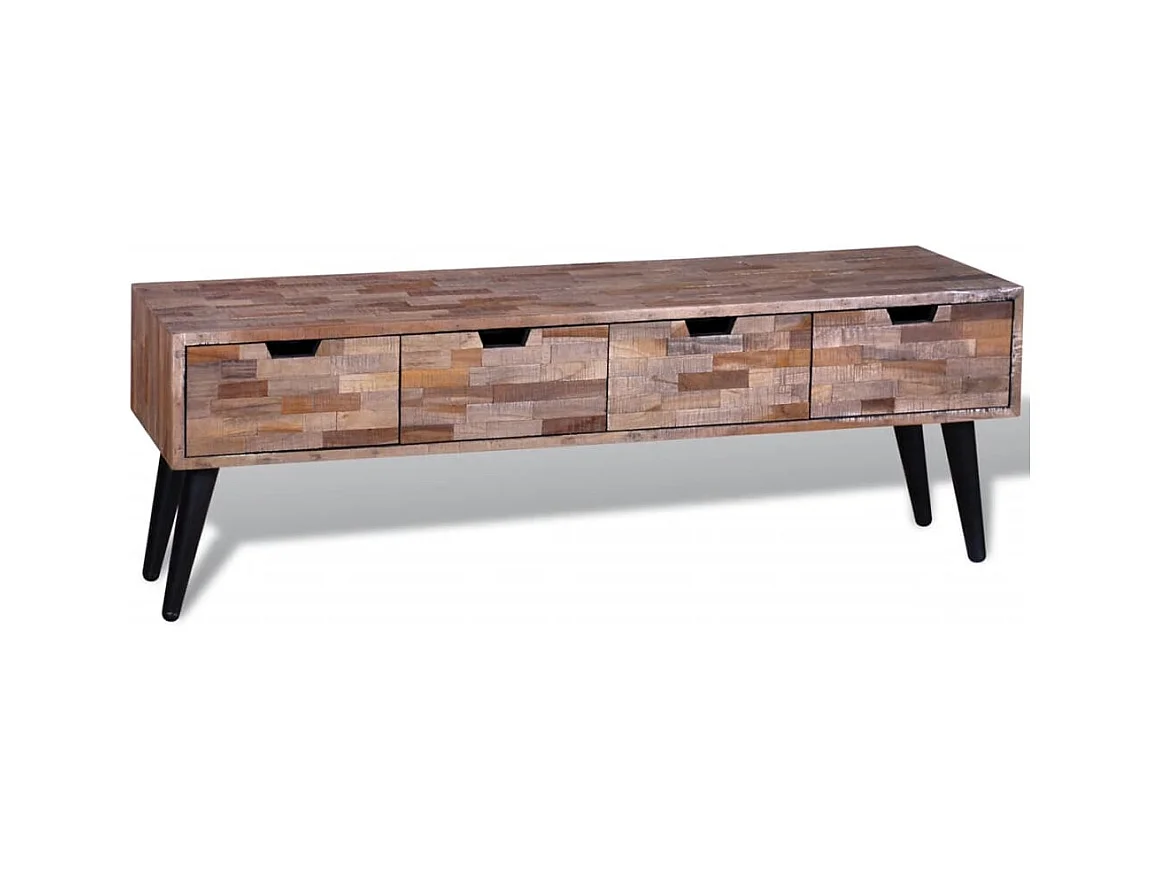 Garden Furniture -  Table console TV avec 4 tiroirs Bois de teck recyclé