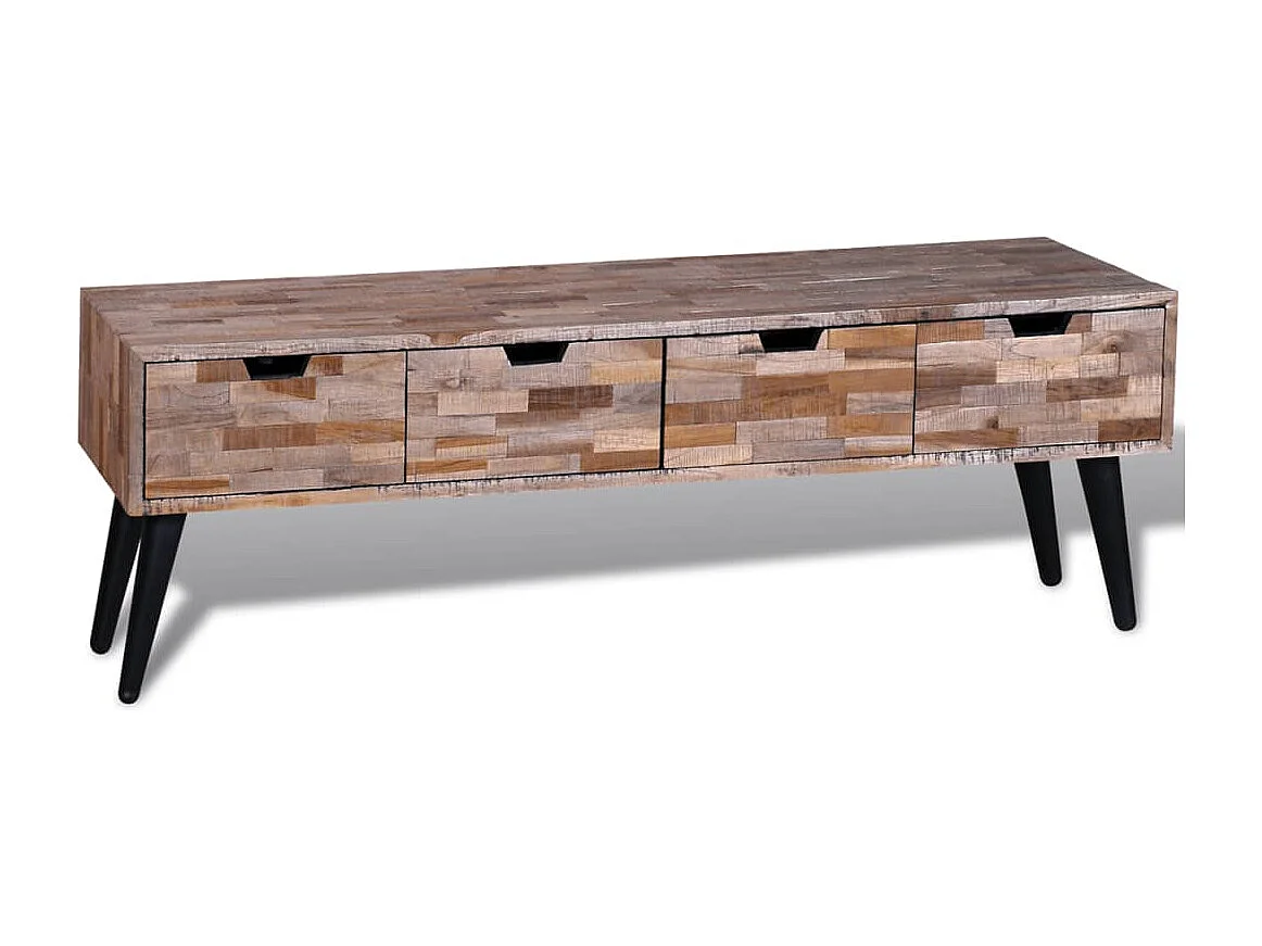 Garden Furniture -  Table console TV avec 4 tiroirs Bois de teck recyclé