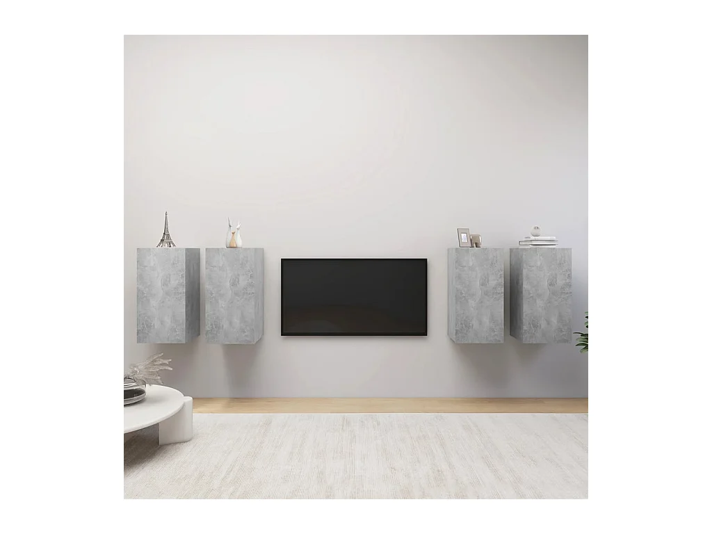 Lea  Meubles TV 4 pcs Gris béton 30,5x30x60 cm Bois d'ingénierie