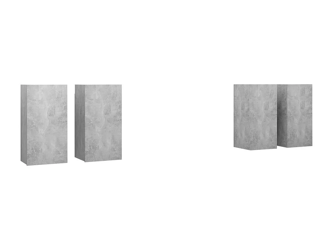 Lea  Meubles TV 4 pcs Gris béton 30,5x30x60 cm Bois d'ingénierie