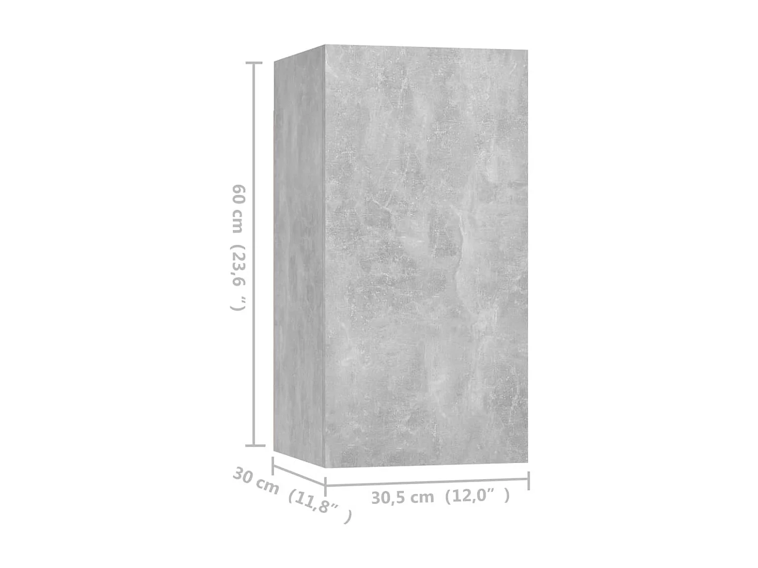 Lea  Meubles TV 4 pcs Gris béton 30,5x30x60 cm Bois d'ingénierie