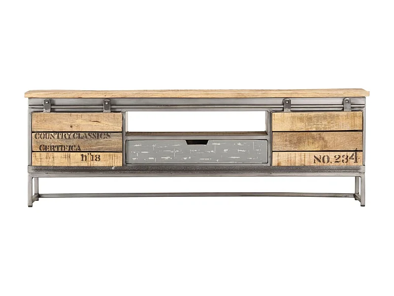 Garden Furniture -  Meuble TV 120 x 30 x 40 cm Bois massif de manguier