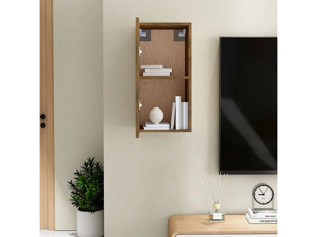 Hoeselt  Tv-meubel 30,5x30x60 cm bewerkt hout gerookt eikenkleurig