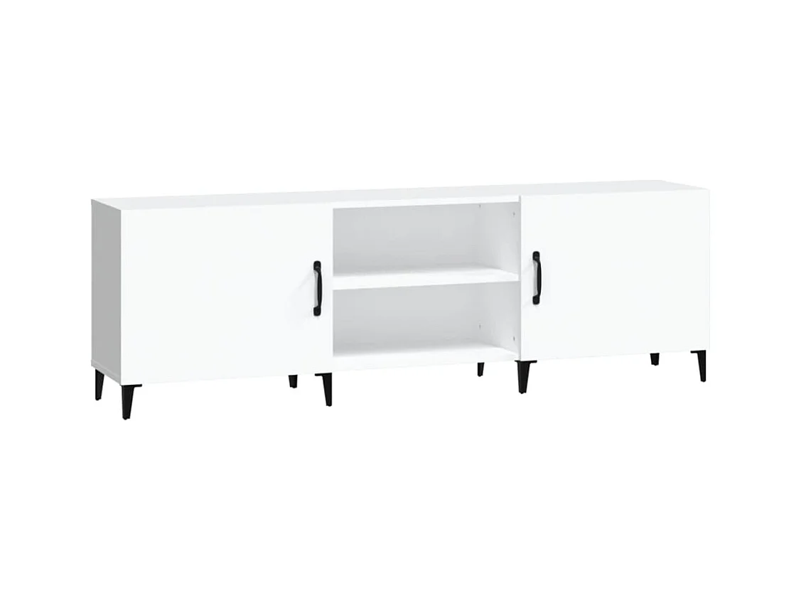 Aglish  Meuble TV blanc 150x30x50 cm bois d'ingénierie