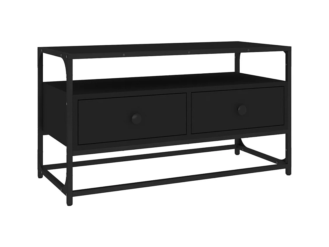 Bralir  Meuble TV noir 80x35x45 cm bois d'ingénierie