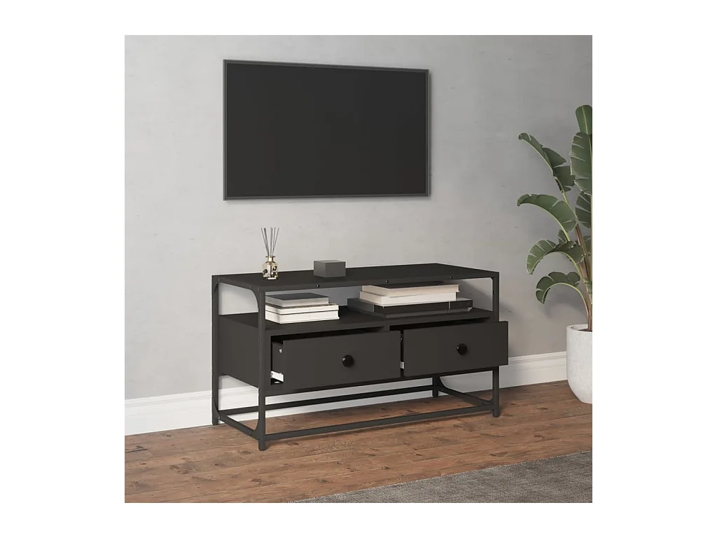 Bralir  Tv-meubel 80x35x45 cm bewerkt hout zwart