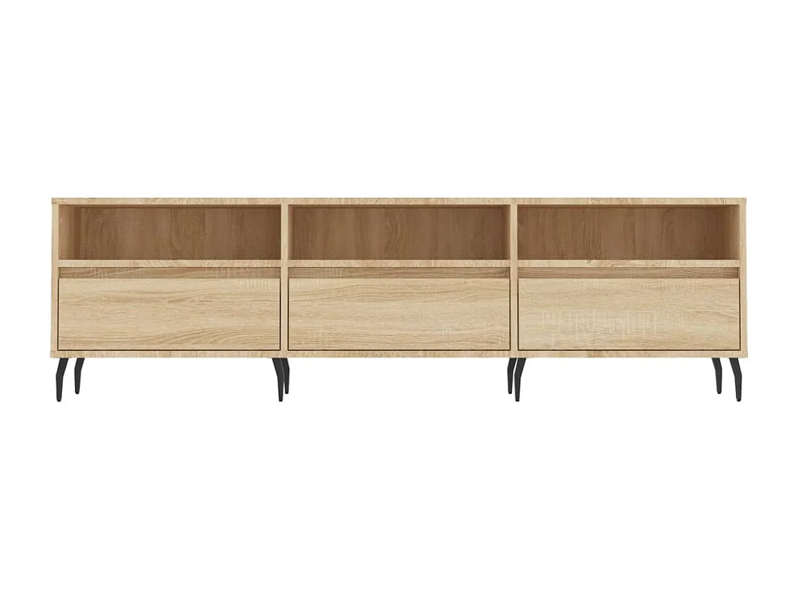 Lommel  Mueble de TV madera contrachapada roble Sonoma 150x30x44,5 cm