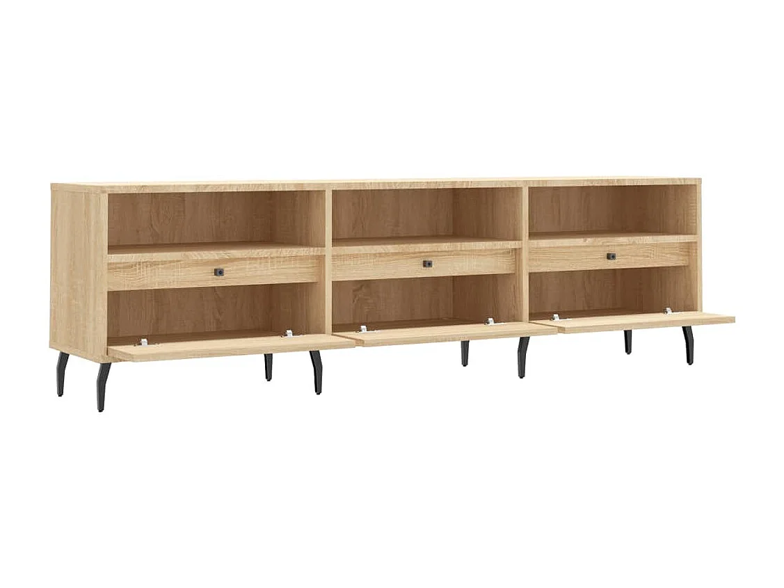 Lommel  Mueble de TV madera contrachapada roble Sonoma 150x30x44,5 cm