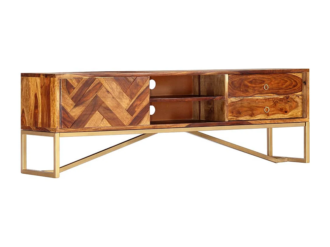 Garden Furniture -  Mueble para TV madera maciza de acacia 140x30x45 cm