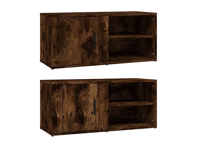Arnaldo  Meubles TV 2 pcs Chêne fumé 80x31,5x36 cm Bois d'ingénierie