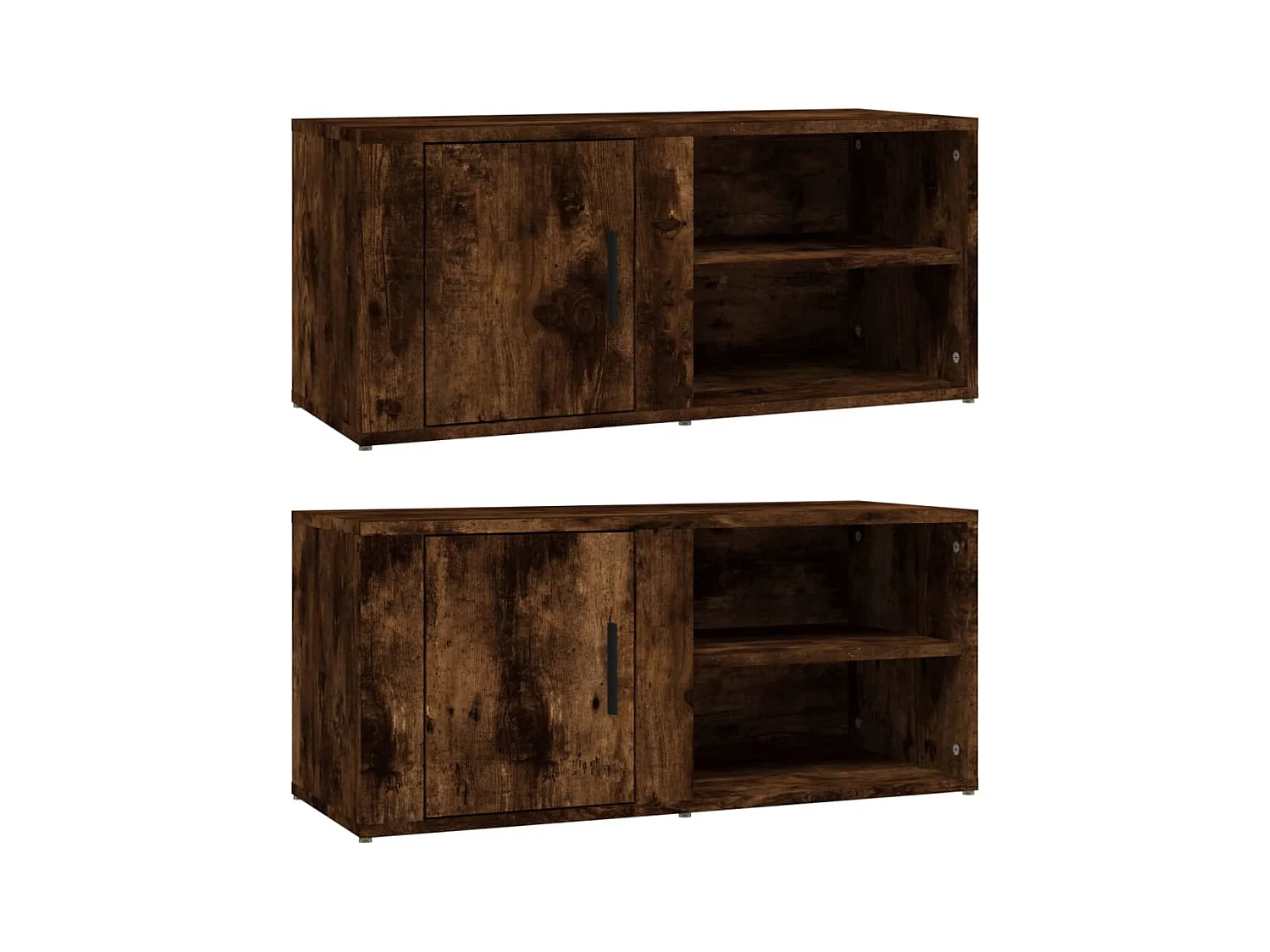 Arnaldo  Meubles TV 2 pcs Chêne fumé 80x31,5x36 cm Bois d'ingénierie