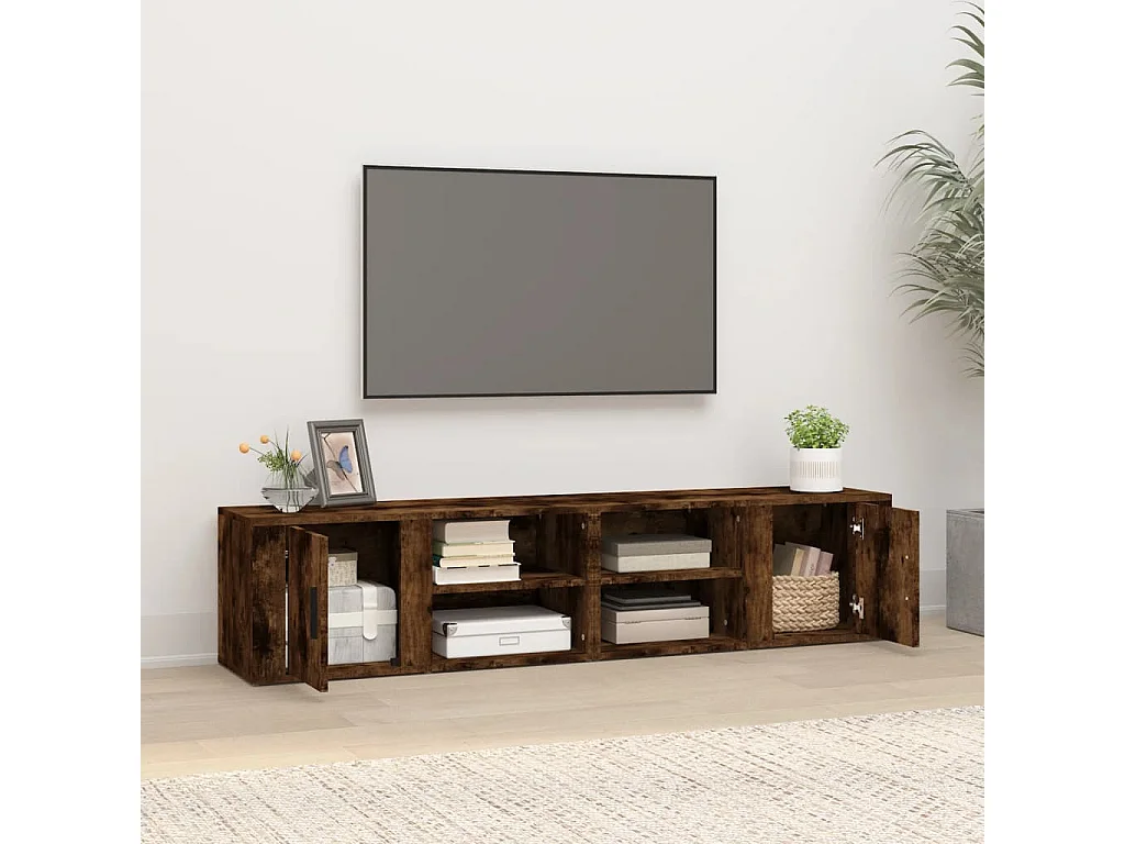 Arnaldo  Meubles TV 2 pcs Chêne fumé 80x31,5x36 cm Bois d'ingénierie