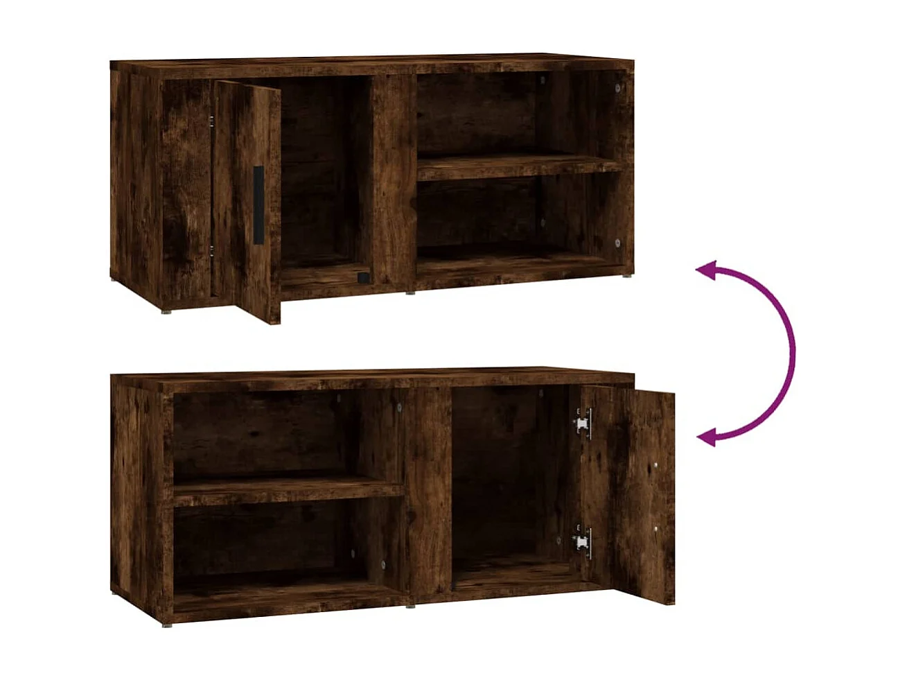 Arnaldo  Meubles TV 2 pcs Chêne fumé 80x31,5x36 cm Bois d'ingénierie