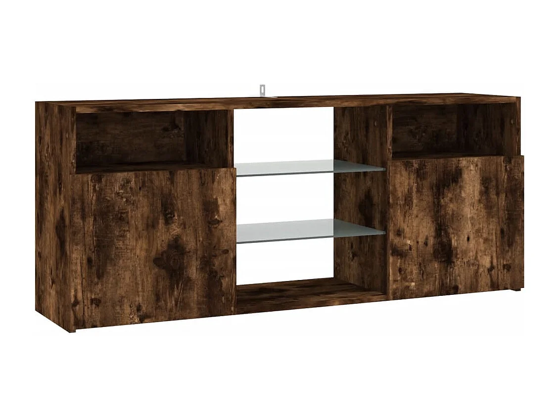 Webster City  Mueble de TV con luces LED roble ahumado 120x30x50 cm