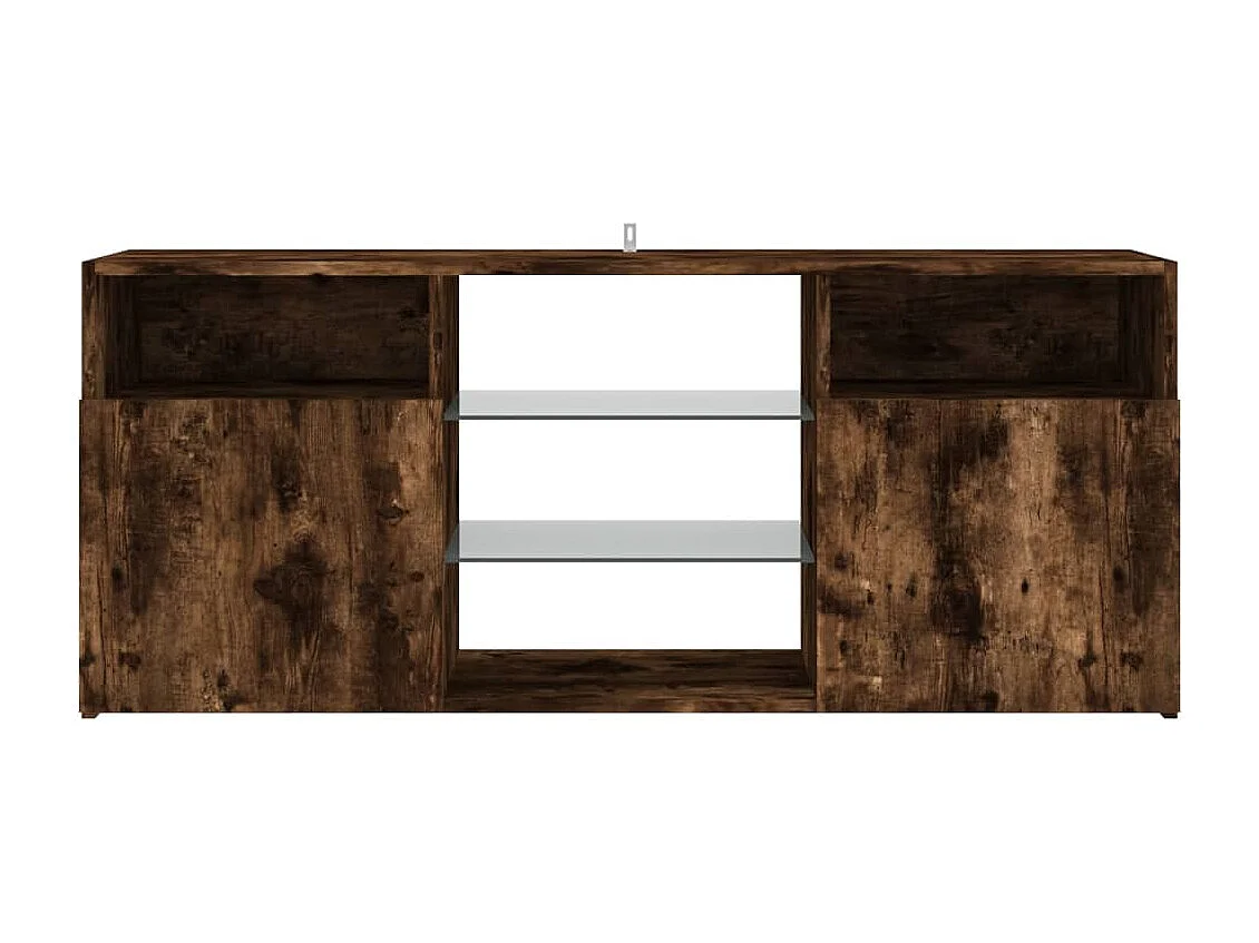 Webster City  Meuble TV avec lumières LED Chêne fumé 120x30x50 cm