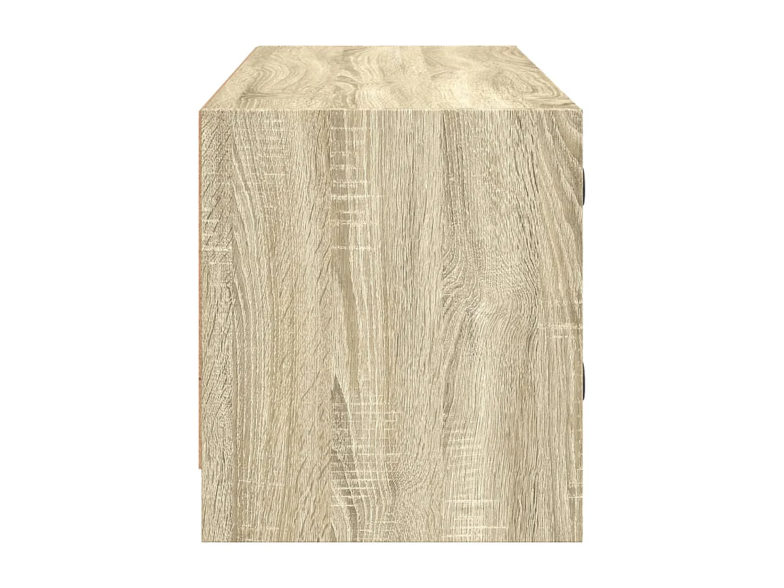 Ilgar  Meuble TV avec portes en verre chêne sonoma 102x37x42 cm