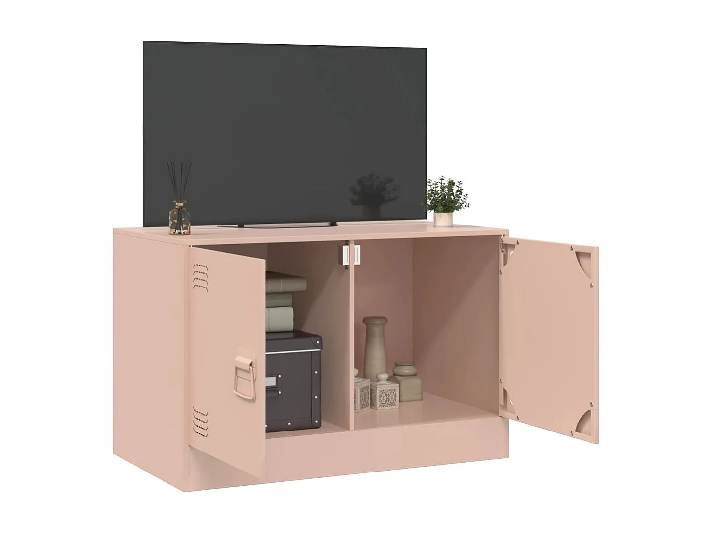 Castlerea  Meuble TV rose 67x39x44 cm acier