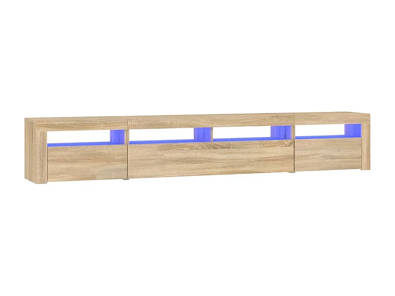 Vleteren  Meuble TV avec lumières LED Chêne sonoma 240x35x40 cm