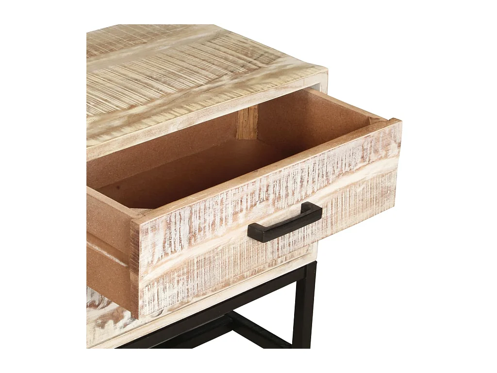 Garden Furniture -  Tv-meubel 140x30x45 cm massief acaciahout wit