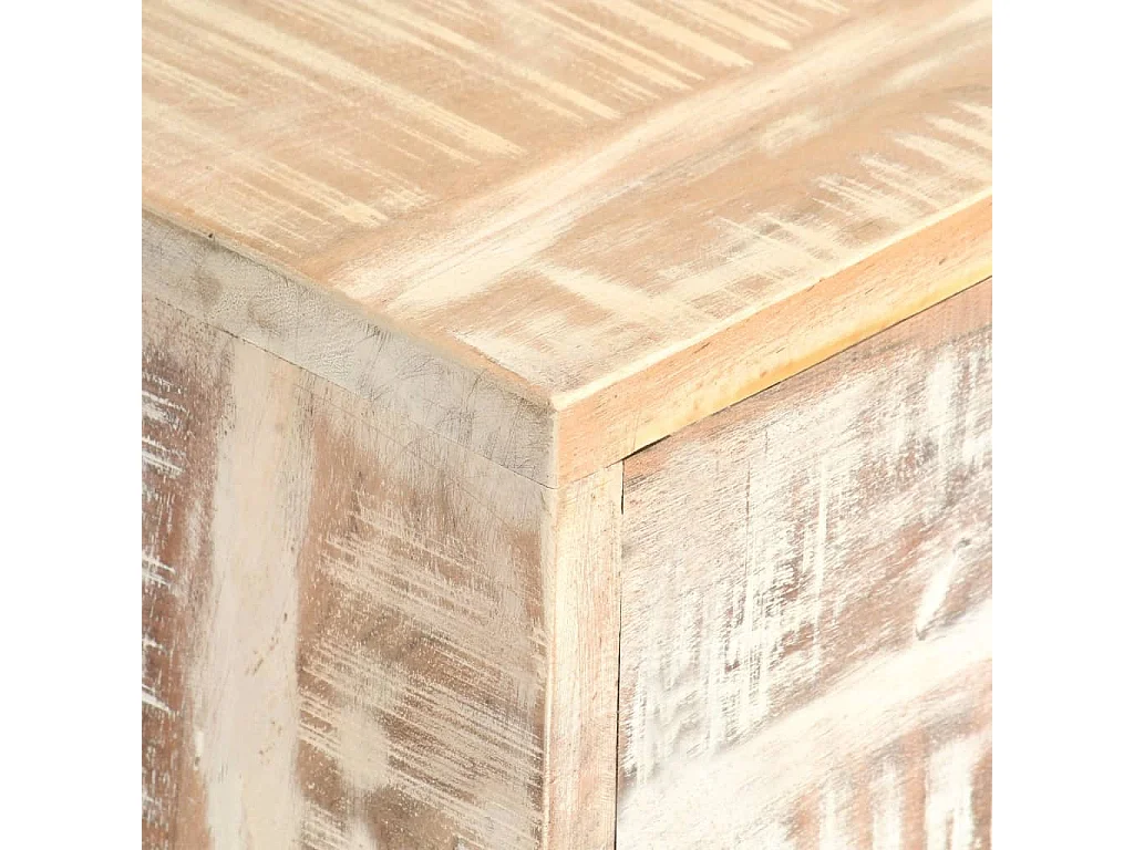 Garden Furniture -  Meuble TV Blanc 140 x 30 x 45 cm Bois d'acacia massif