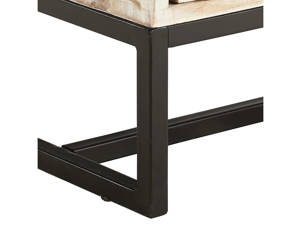 Garden Furniture -  Meuble TV Blanc 140 x 30 x 45 cm Bois d'acacia massif