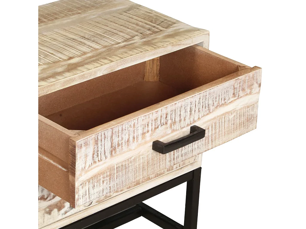 Garden Furniture -  Meuble TV Blanc 140 x 30 x 45 cm Bois d'acacia massif