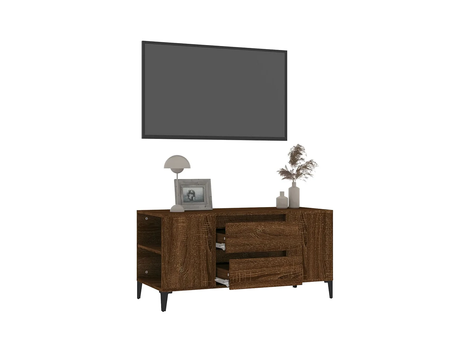 Hermiston  Tv-meubel 102x44,5x50 cm bewerkt hout bruin eikenkleur