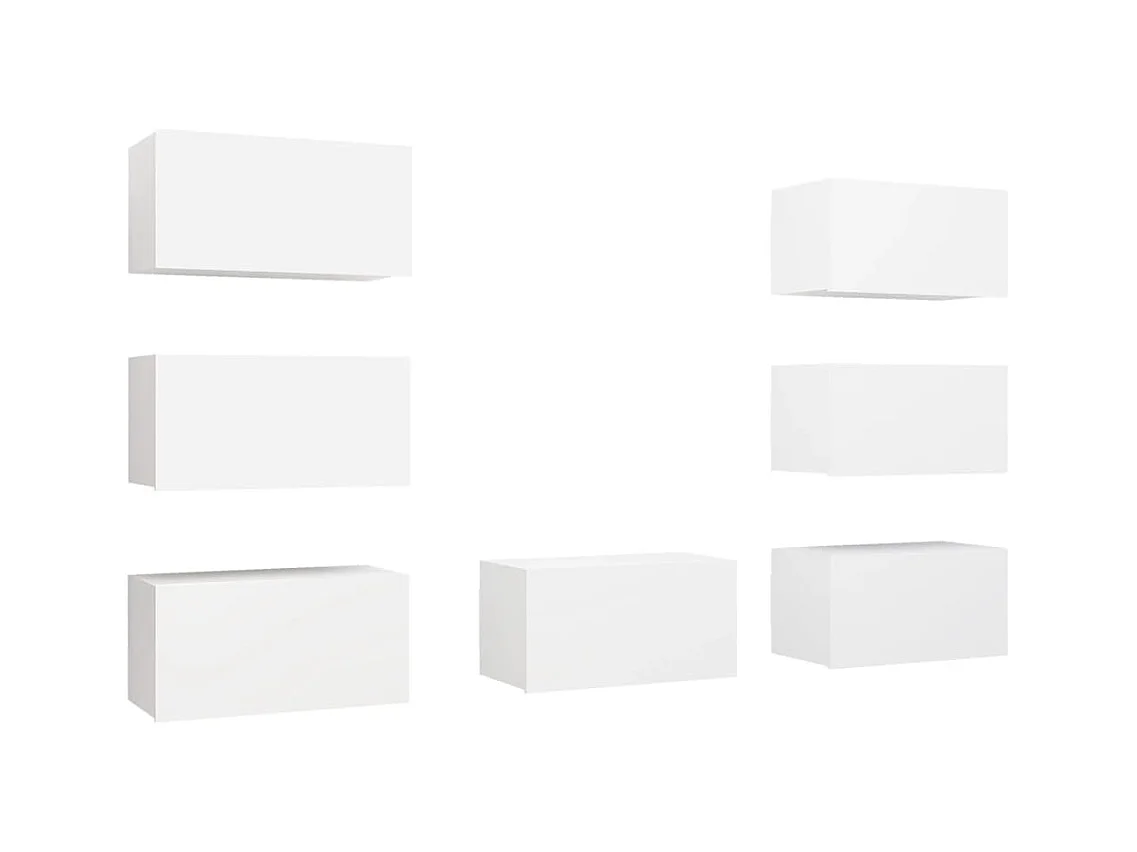 Ceylar  Meubles TV 7 pcs Blanc 30,5x30x60 cm Bois d'ingénierie