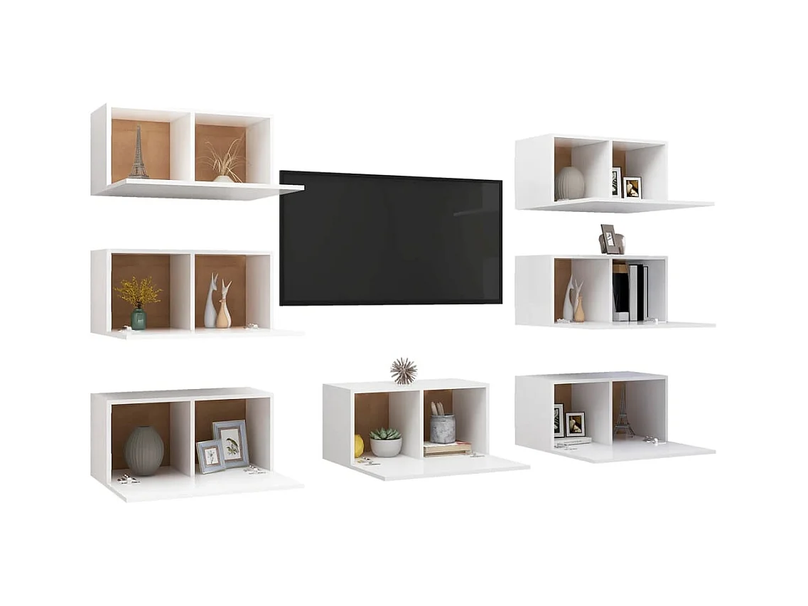 Ceylar  Meubles TV 7 pcs Blanc 30,5x30x60 cm Bois d'ingénierie