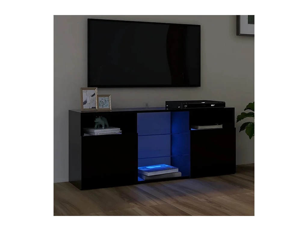 Webster City  Meuble TV avec lumières LED noir 120x30x50 cm