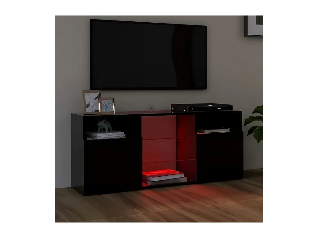 Webster City  Meuble TV avec lumières LED noir 120x30x50 cm