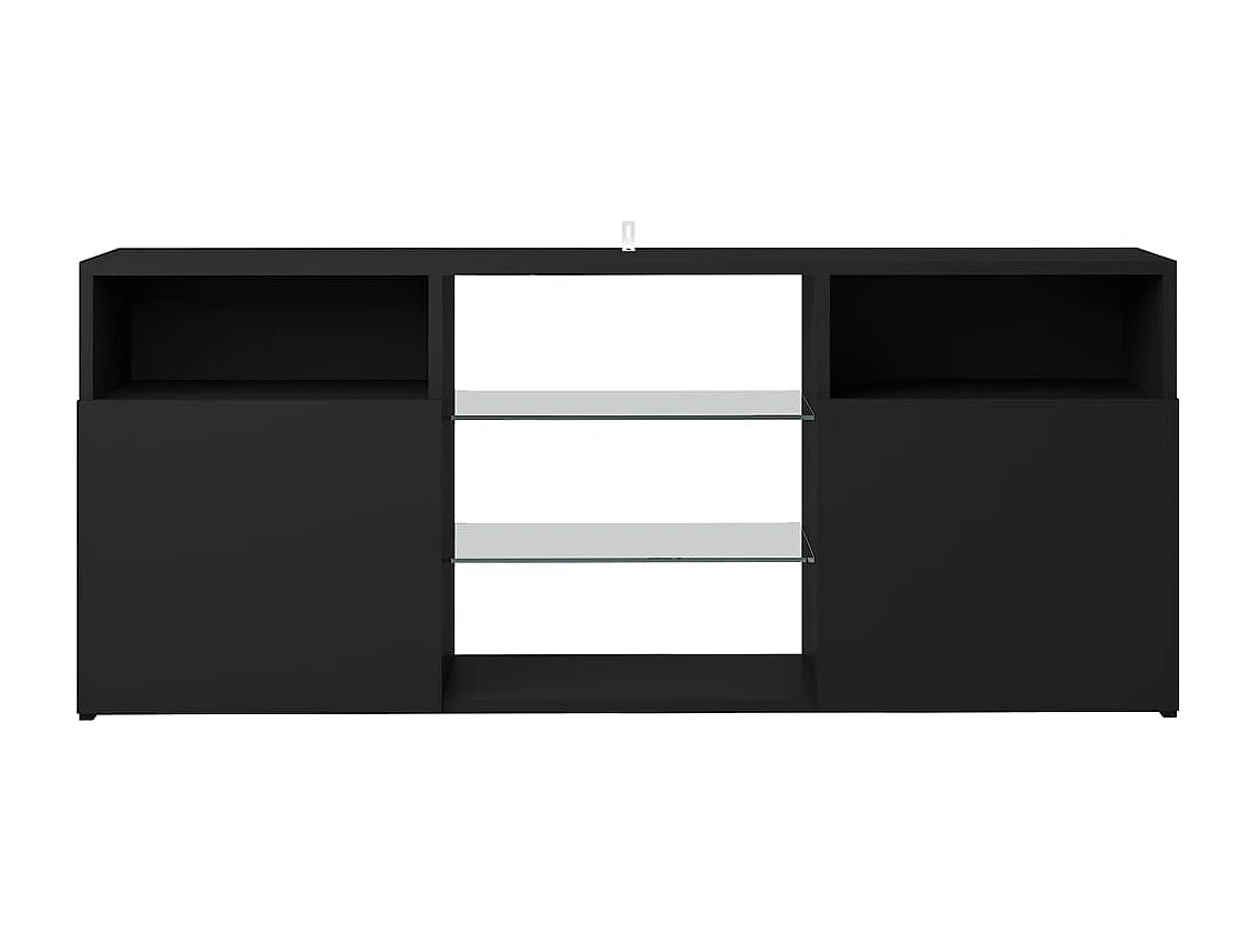 Webster City  Meuble TV avec lumières LED noir 120x30x50 cm