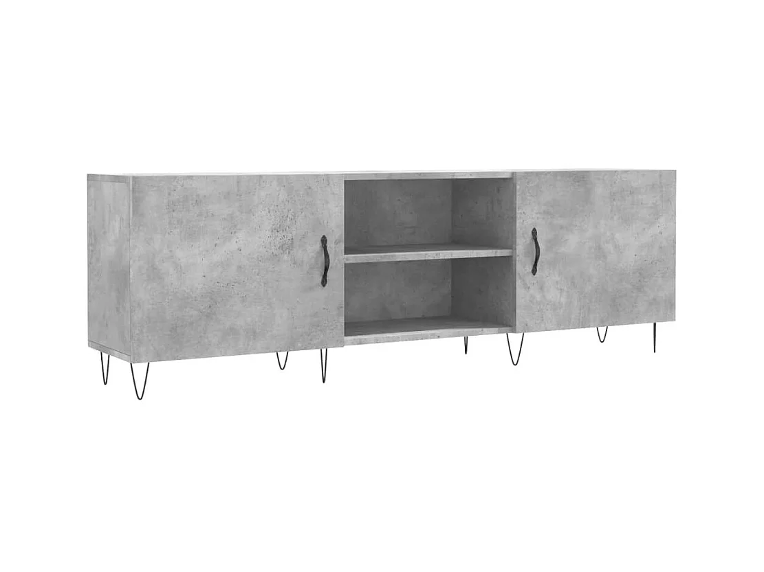 Rivka  Meuble TV gris béton 150x30x50 cm bois d'ingénierie