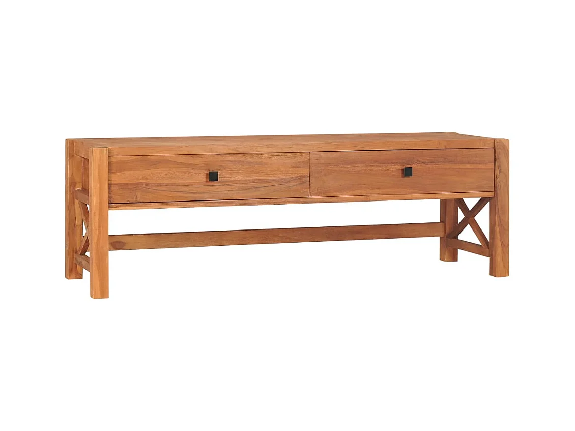 Mihra  Meuble TV 140x40x45 cm Bois de teck