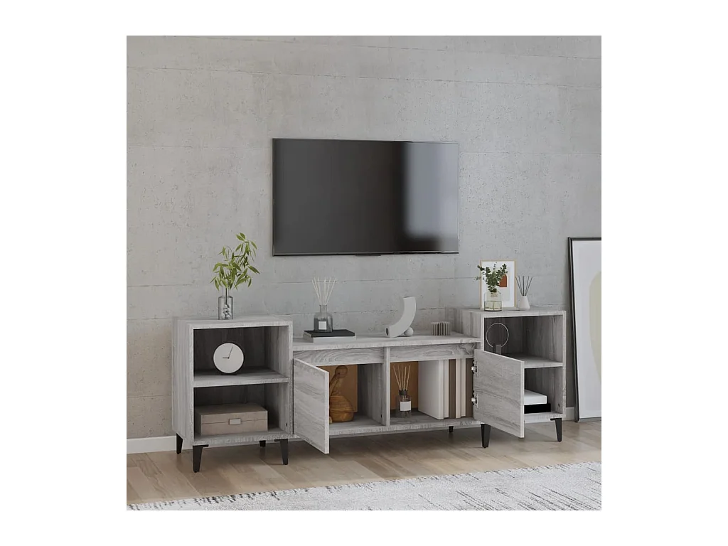 Blakely  Meuble TV Sonoma gris 160x35x55 cm Bois d'ingénierie