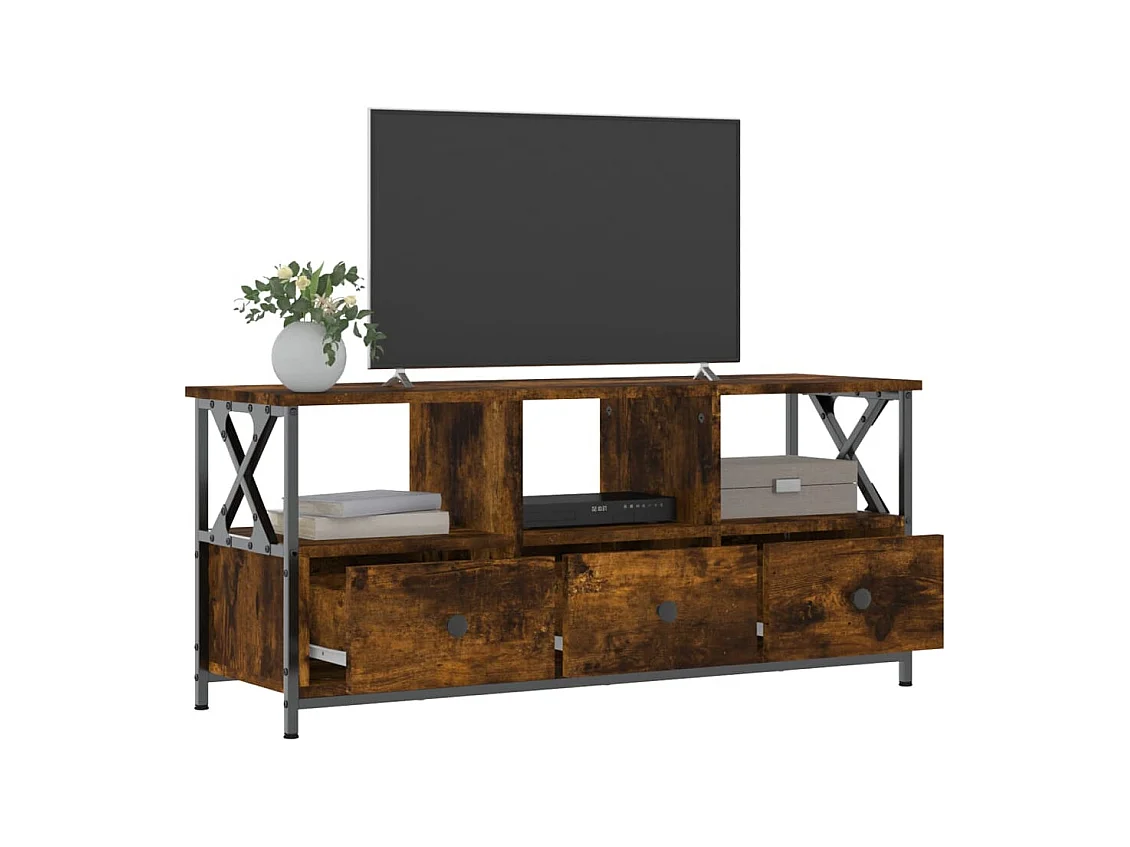 Sophie-Bernadette-Marie  Tv-meubel 102x33x45 cm bewerkt hout en ijzer gerookt eikenkleur