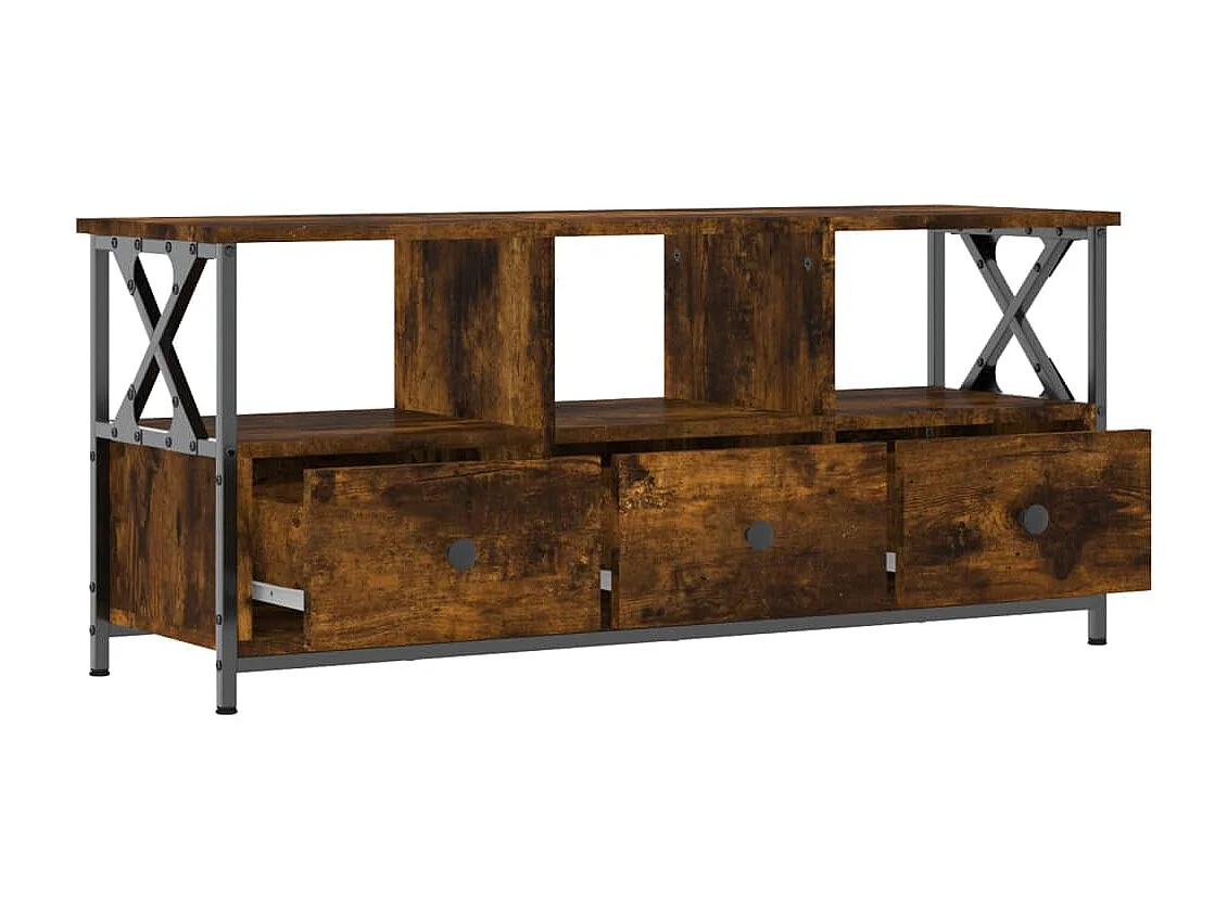 Sophie-Bernadette-Marie  Tv-meubel 102x33x45 cm bewerkt hout en ijzer gerookt eikenkleur