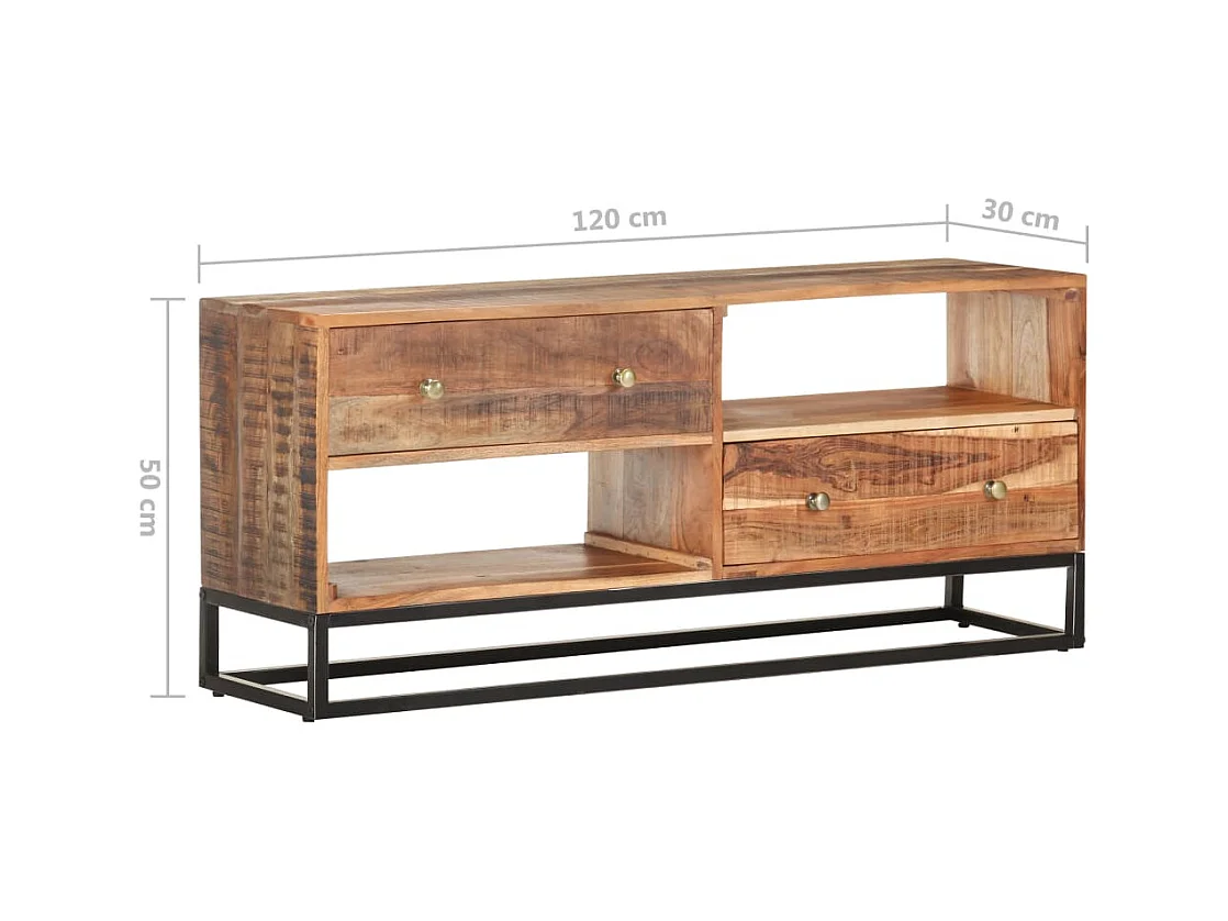 Garden Furniture -  Meuble TV 120x30x50 cm Bois d'acacia brut