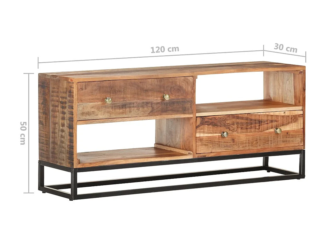 Garden Furniture -  Meuble TV 120x30x50 cm Bois d'acacia brut