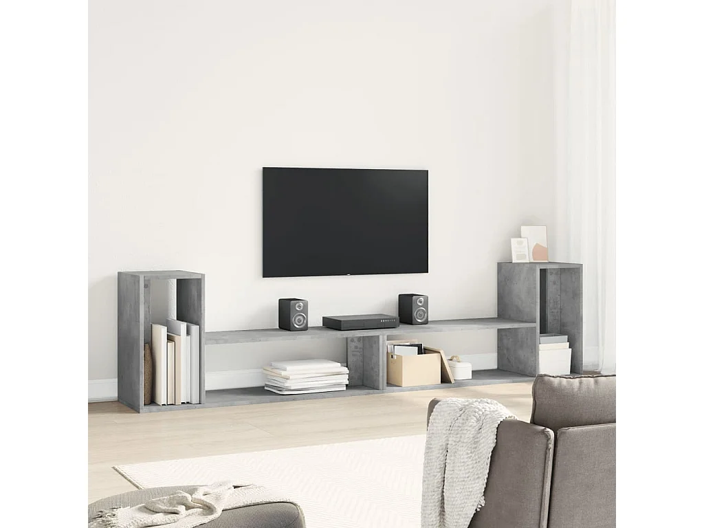 Dunmore  Meubles TV 2 pcs gris béton 100x30x50 cm bois d'ingénierie