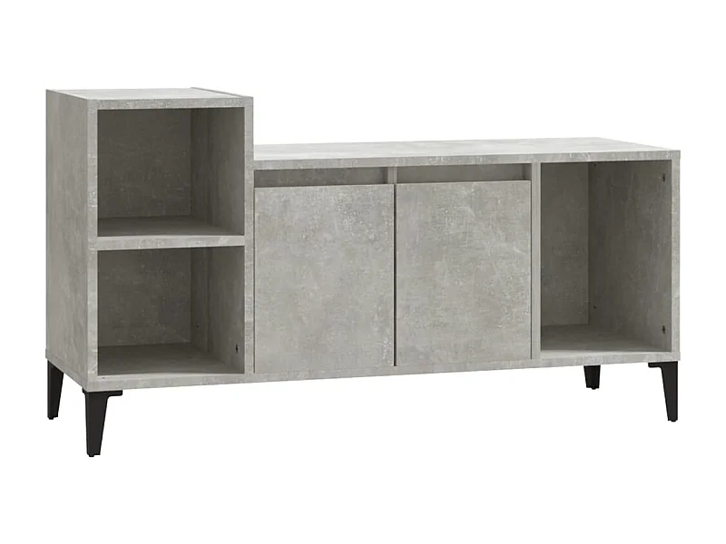 Fornir  Meuble TV Gris béton 100x35x55 cm Bois d'ingénierie
