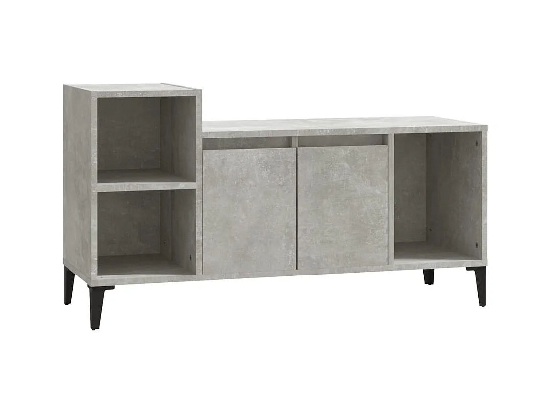 Fornir  Meuble TV Gris béton 100x35x55 cm Bois d'ingénierie