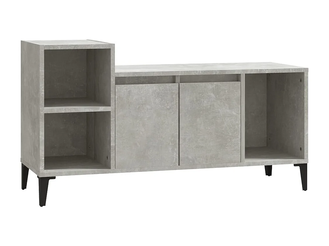 Fornir  Meuble TV Gris béton 100x35x55 cm Bois d'ingénierie