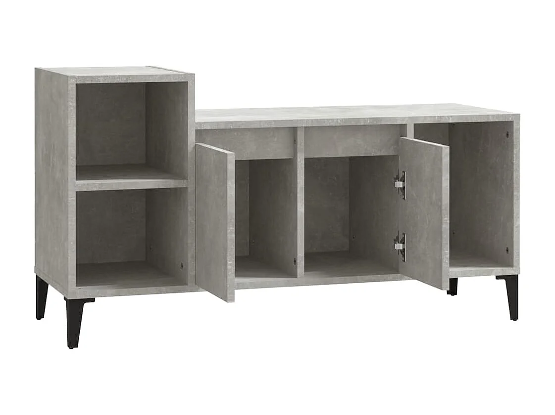 Fornir  Meuble TV Gris béton 100x35x55 cm Bois d'ingénierie