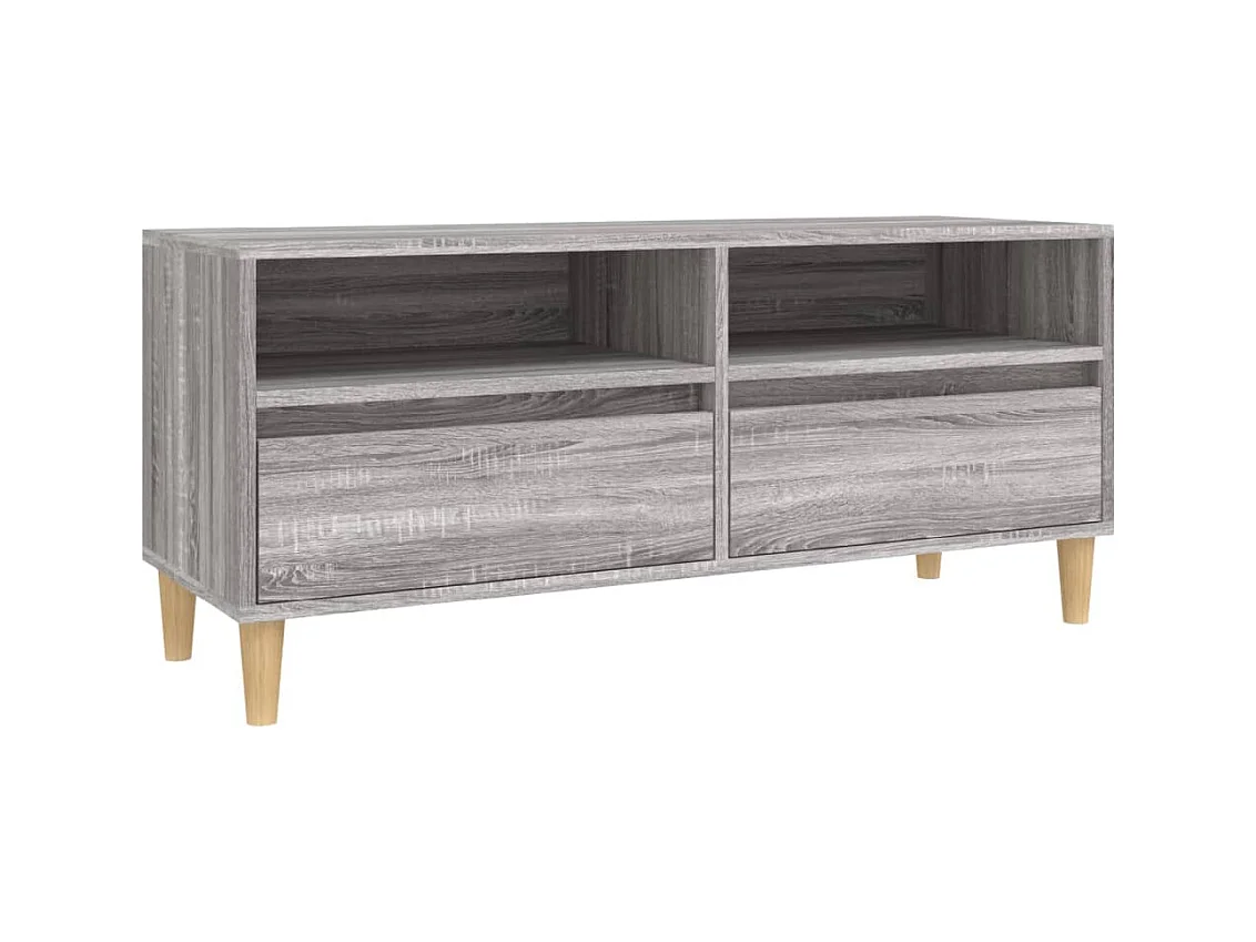 Lin  Meuble TV sonoma gris 100x34,5x44,5 cm bois d'ingénierie