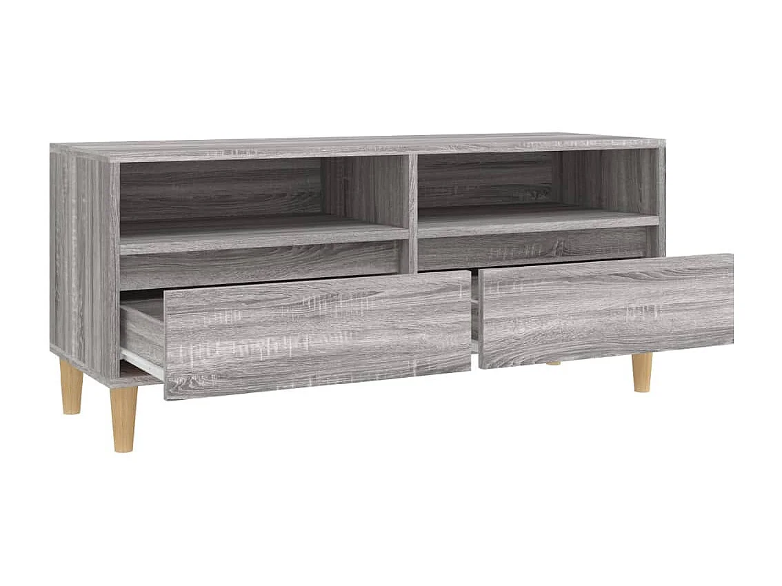Lin  Meuble TV sonoma gris 100x34,5x44,5 cm bois d'ingénierie
