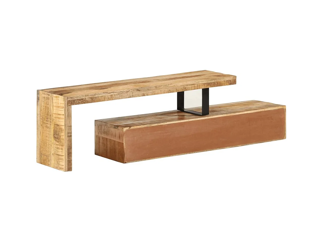 Philippe-René  Meuble TV (118-200) x 30 x 40 cm en bois massif de manguier