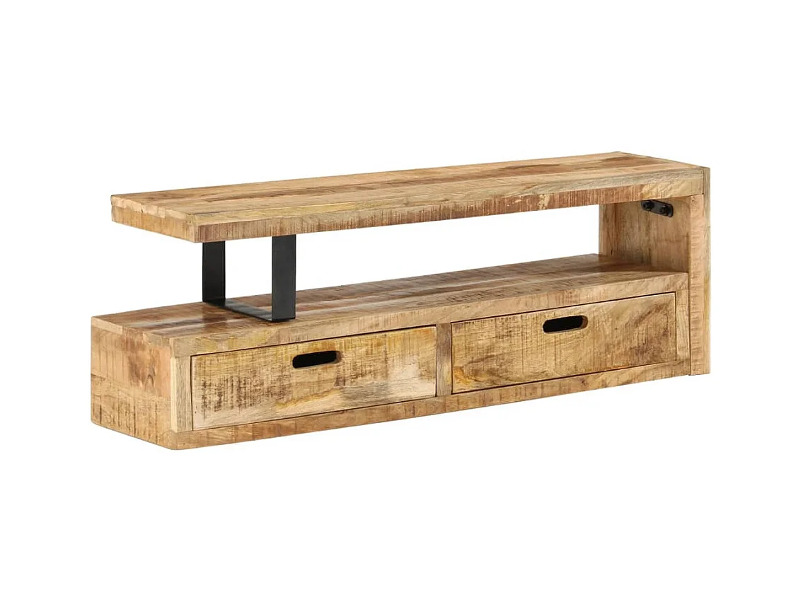 Philippe-René  Meuble TV (118-200) x 30 x 40 cm en bois massif de manguier