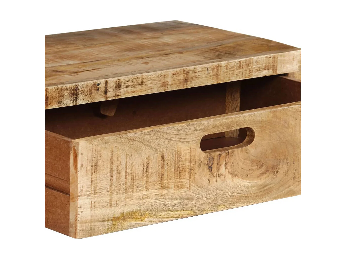 Philippe-René  Meuble TV (118-200) x 30 x 40 cm en bois massif de manguier